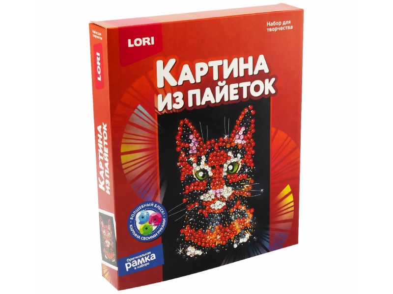 Картина из пайеток "Кошка"