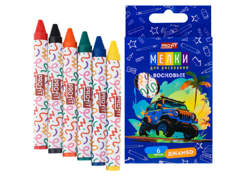Донецк игрушка оптом Набор восковых мелков 6 цв. «АФРИКАНСКОЕ САФАРИ»