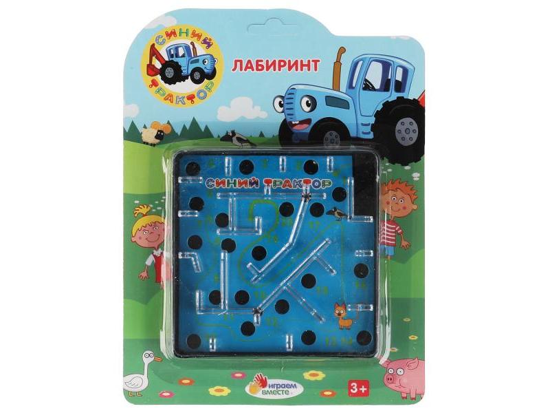 Донецк игрушка оптом Лабиринт «Синий трактор» 15*21 см на планшете 0501K238-R1