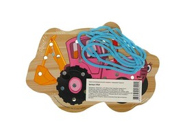 Шнуровка дерево «Мила. Синий трактор» 18*12 см в пленке STR20 доставка оптом в Донецк