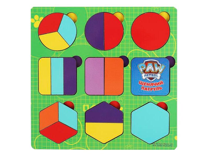 Донецк игрушка оптом Вкладыш дерево «Геометрия. Щенячий Патруль» 17*17 см в пленке PAWPET-17