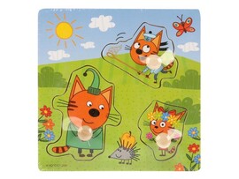 Вкладыш дерево «Веселая прогулка. Три Кота» 15*15 см в пленке 1002-CATS доставка оптом в Донецк