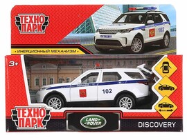 Машина металл. Land Rover Discovery Полиция 12 см, дв., багаж., инерц. Технопарк