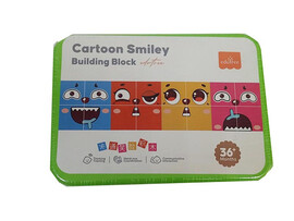 Кубики деревянные «Мордашки» 17*12*3 см в металл. кор. JHTOY-348 доставка оптом в Донецк