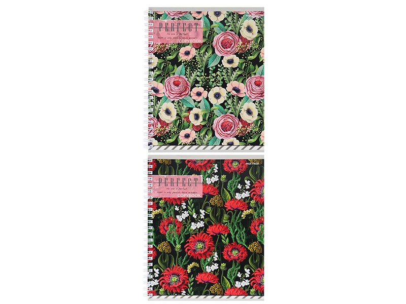 Тетрадь А5 96л. Цветы и птицы, гребень, дв. обл. 96-4610