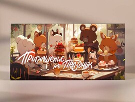 Пригласительные "Приглашение на праздник" PR15 доставка оптом в Донецк