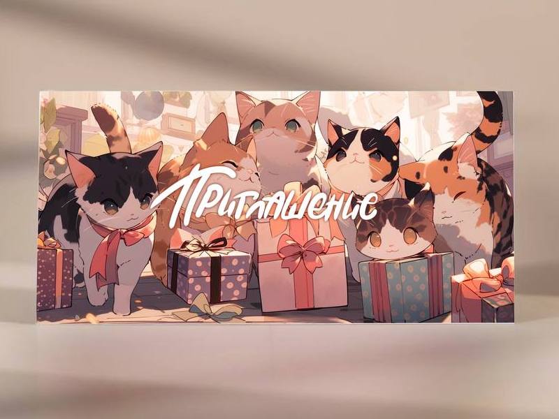 Донецк игрушка оптом Пригласительные "Приглашение" (котики) PR16