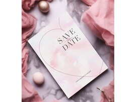 Пригласительные "SAVE THE DATE" (розовое сердце) PR37 доставка оптом в Донецк