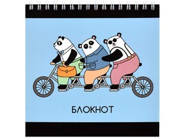 Блокнот 140*140 мм 60 л. Трио, клетка, гребень, мел. карт. Арт. 61254