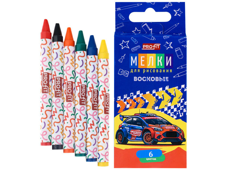 Донецк игрушка оптом Набор восковых мелков 6 цв. АВТОГОНКИ