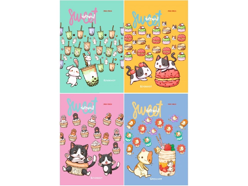 Блокнот А6 24 л. Милашки и вкусняшки, цв. мел. обл., скр. Б24-6251