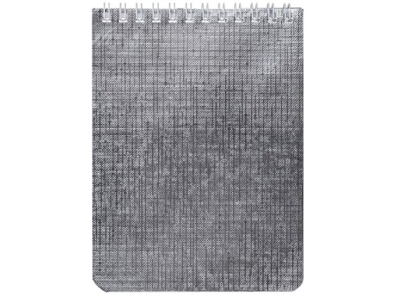 Блокнот А6 40л METALLIC Бумвинил, клетка, гребень, серебро