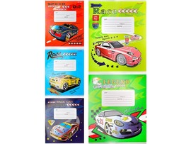 Тетрадь 12л КОСАЯ ЛИНИЯ «СКОРОСТНЫЕ ТАЧКИ» (цвет. мелов. обл.) доставка оптом в Донецк