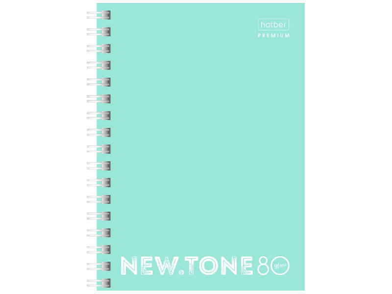 Записная книга А6 80 л. NEWtone PASTEL Мята, клетка, спираль, перфорация