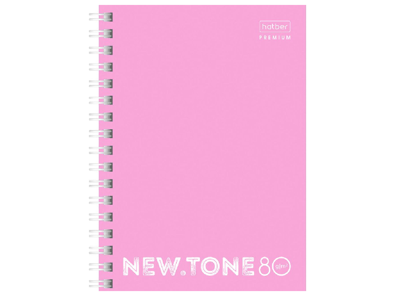 Записная книга А6 80 л. NEWtone PASTEL Пион, клетка, спираль, перфорация