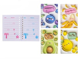 Записная книга А7 40 л. Фрукты, линия, спираль. МС-7019 (кратно 4)