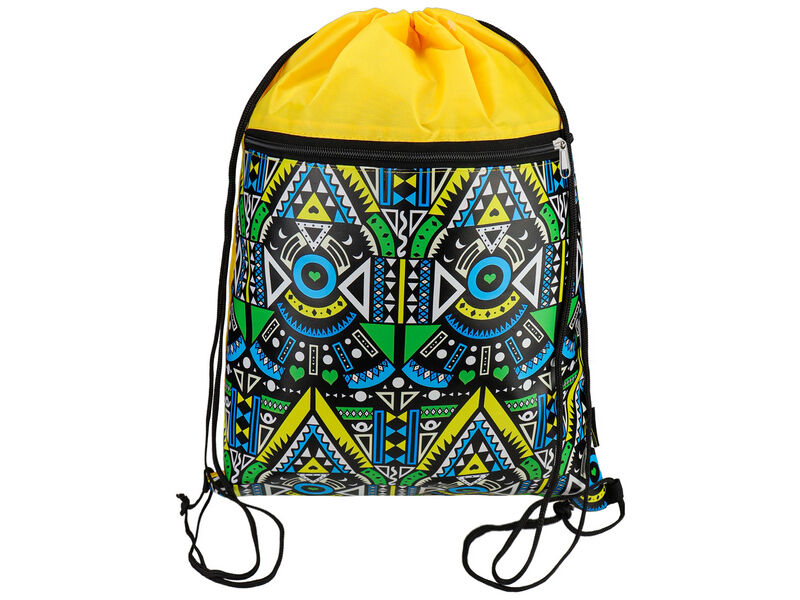 Донецк игрушка оптом Мешок для обуви 1 отделение с карманом ОРНАМЕНТ ЗЕЛЕНЫЙ