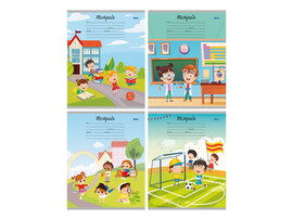 Тетрадь 12л КОСАЯ ЛИНИЯ «ШКОЛЬНЫЕ БУДНИ» (цвет. мелов. обл.) доставка оптом в Донецк