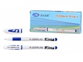 Ручка гел. MC 0.5 мм, белый корп., рез. держ., синяя (кратно 12)