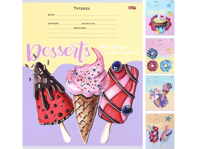 Тетрадь 18 л. Невероятные сладости-1, клетка, мел. карт. Т18-4367