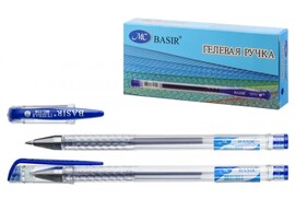 Ручка гел. MC 0.5 мм, прозр. корп., синяя (кратно 12)