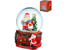 Водяной шар со снегом "Дед Мороз и малыш" (свет) 6,5 см СВФ-9091 доставка оптом в Донецк