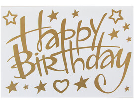 Наклейка «Happy Birthday» (сверкающие звезды) 19,5*30 см доставка оптом в Донецк