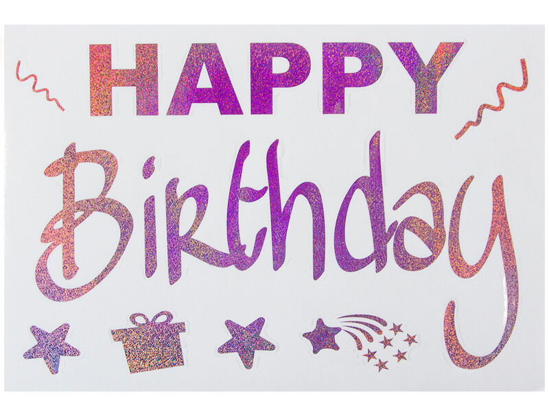 Донецк игрушка оптом Наклейка «Happy Birthday» розовое золото 19,5*30 см