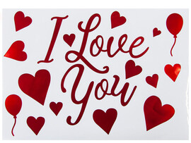 Наклейка «I Love You» с сердечками 19,5*27 см доставка оптом в Донецк