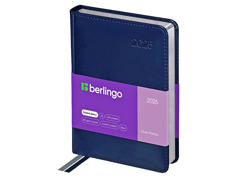 Донецк игрушка оптом Ежедневник А6 184л датир. 2025г. Berlingo "Silver Pristine" (кожзам) синий