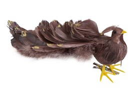 Елочное украшение на клипсе «ПТИЦА» коричневая 34*9,5*12 см 91800 доставка оптом в Донецк