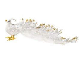 Елочное украшение на клипсе «ПТИЦА» белая 34*9,5*12 см 91801 доставка оптом в Донецк