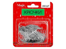 Крючки СЕРЕБРИСТЫЕ из стальной проволоки 3,5 см (200шт/уп) 92280 доставка оптом в Донецк