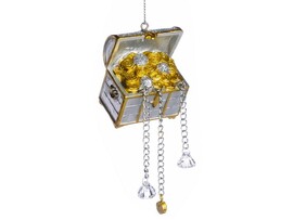 Подвеска елочная «Сундук с золотом» из полирезины 4*10*4,7 см 91535 доставка оптом в Донецк