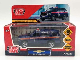 Машина металл. Chevrolet Tahoe След. Комитет 12 см, дв., багаж., инерц. Технопарк