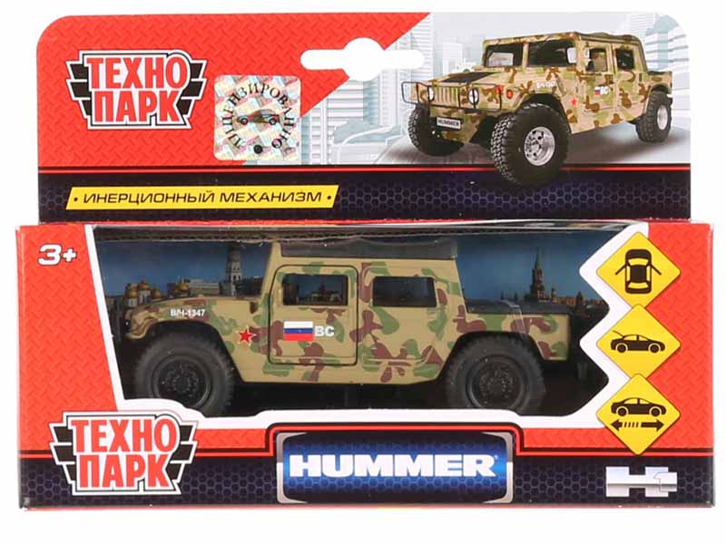Машина металл Hummer H1 12 см, дв., багаж., инерц., кор. Технопарк