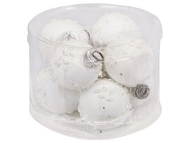 Набор ШАРЫ БЕЛЫЕ МАТОВЫЕ из стекла 4 см (8шт/уп) 92623 доставка оптом в Донецк