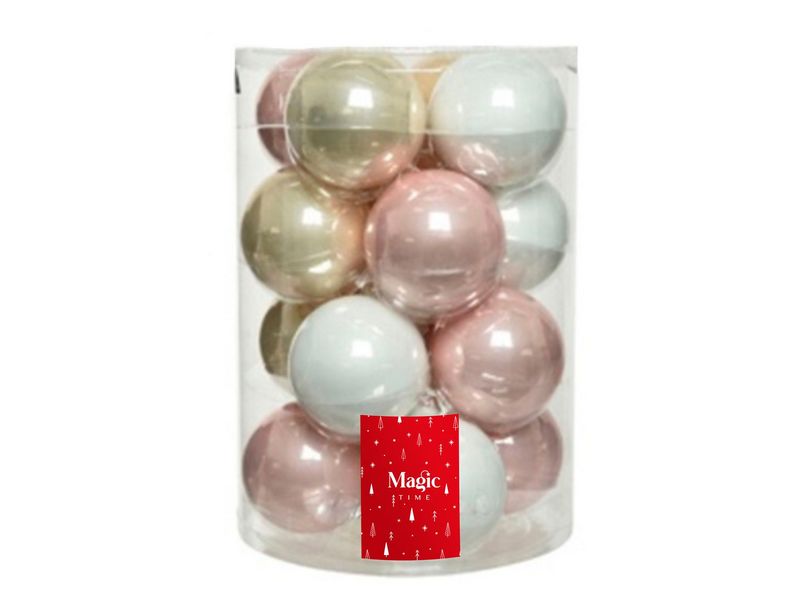 Донецк игрушка оптом Набор ШАРЫ ПАСТЕЛЬ из стекла 6 см (20шт/уп) 92674