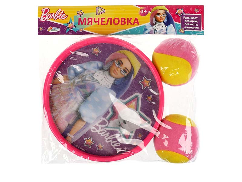 Игра Мячеловка "Барби" с липучкой 15 см, в пак. B2126588-BRBXTR