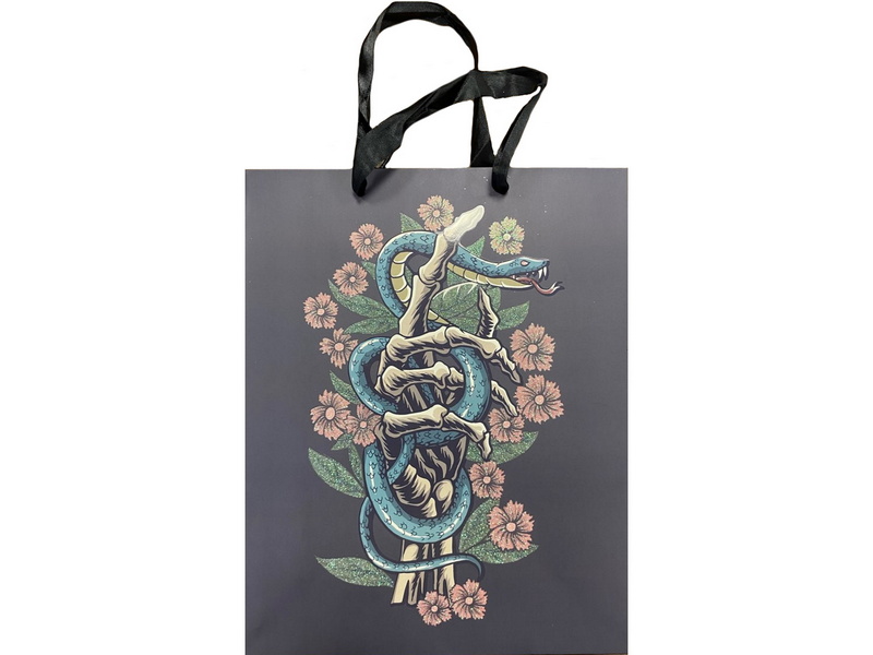 Донецк игрушка оптом Пакет подарочный «ЗМЕИНЫЕ ОБЪЯТИЯ» 18*23*10 см (мат. лам., глиттер) ППК-3714