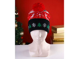 Шапка новогодняя с подсветкой "Праздничные оленята" НУ-4091 доставка оптом в Донецк