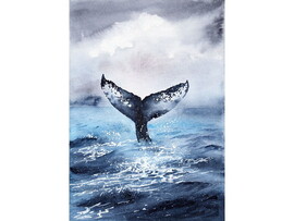 Холст с красками 17х22 см по номерам. ХВОСТ КИТА доставка оптом в Донецк