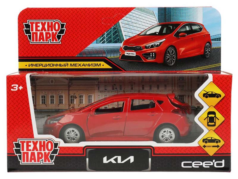 Машина металл. Kia Ceed 12 см, дв., багаж., инерц. Технопарк