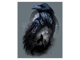 Холст с красками 17х22 см по номерам. ЧЕРНЫЙ ВОРОН доставка оптом в Донецк