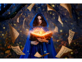 Холст с красками 22х30 см по номерам. МОГУЩЕСТВЕННАЯ КОЛДУНЬЯ доставка оптом в Донецк