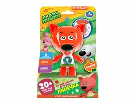 Муз. игр. "Ми-ми-мишки" Лисичка 15 см, 5 песен, лапки-трещотки, свет, в кор. HT852-R