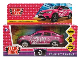 Машина металл. Renault Arkana 12 см, дв., багаж., инерц., роз., кор. Технопарк