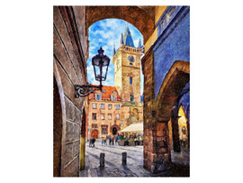 Алмазная мозаика 30х40 см УЛИЦА СТАРОГО ГОРОДА (c подр., с полн. заполн., класс.) доставка оптом в Донецк