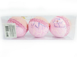 Набор елочных РОЗОВЫХ шаров из текстиля 8 см (3шт/уп) B1008-5 доставка оптом в Донецк
