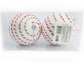 Набор елочных БЕЛЫХ шаров с узором из полистирола 11 см (2шт/уп) B1008-21 доставка оптом в Донецк